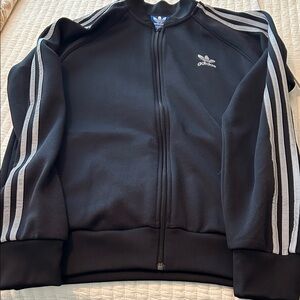 Adidas Black Jacket with Gray Stripes